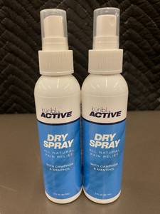 Kribl Active Dry Spray -2 Pack All Natural Pain Relief with Camphor & Menthol, 3 fl oz
