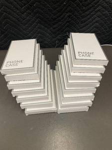 box c - 15 Phone Cases - White Retail Packaging Stack