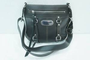 lot 2 image: NWT Black Franco Sarto Leather Crossbody Bag