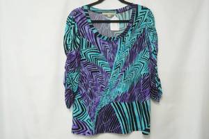 lot 203 image: Compliment Size L purpletealblack print Blouse