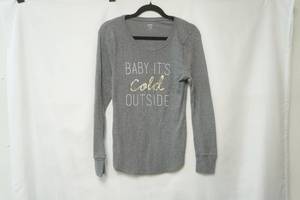 lot 350 image: Old Navy Size L Grey Thermal Shirt. Baby its Cold Outside
