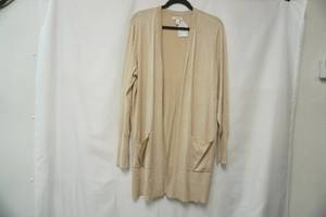 lot 358 image: NWT NINE WEST Size XL long cardigan with pockets. no buttons. tan color