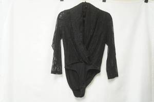 lot 385 image: NWT AX Paris Black Lace Bodysuit size 14