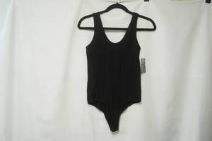 lot 388 image: Enza Costa Briana Scoop Tank Bodysuit. Black L