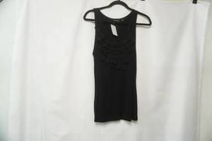 lot 389 image: Apt 9 black ruffled tank. size M