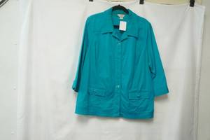 lot 439 image: CJ Banks Teal 34 Sleeve Blazer. Size 2X