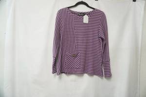 lot 501 image: Creation Size S. Purple wwhite stripe blouse
