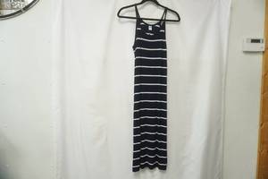 lot 565 image: Old Navy Size M. Navy Blue wwhite stripes dress