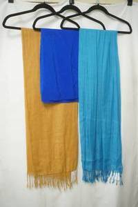 lot 891 image: scarves tan, blue , , longer lighter blue