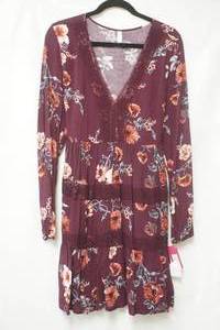lot 723 image: NWT Xhilaration maroon floral dress size L