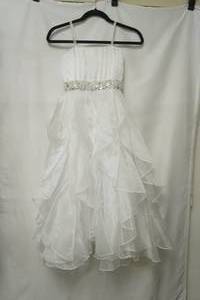 lot 727 image: Chic Baby White Tulle Beaded belt dress size 10