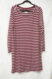 lot 746 image: NWT LOu Grey REdwhite Stripe dress boat neck size L