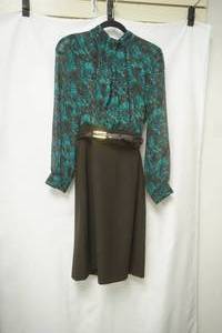 lot 810 image: Tahari Green Brown dress size 8