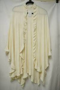 lot 853 image: Cream Poncho  shawl with ruffled edging
