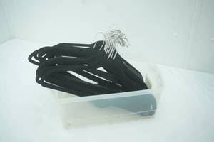 lot 898 image: Black Velvet Hangers & Container