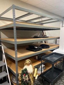 lot 8 image: Industrial Steel Warehouse Shelving Rack - Storage Unit #8 - CONTENTS NOT INCLUDED - Single Unit with 5 Tiers