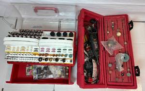 lot 53 image: Dremel Moto-Tool Model 395, Dremel Accessories and Case plus Worksmith 301 pc Rotary Tool Accessory Set