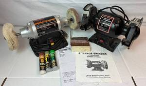 lot 47 image: Craftsman 6 Buffer and Cal-Hawk 6 Bench Grinder with Polishing Compounds