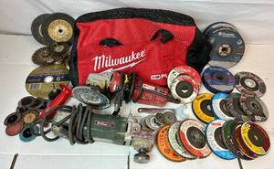 lot 83 image: Angle Grinder and Abrasive Bundle