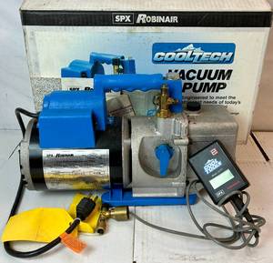 lot 10 image: Robinair Cooltech Two Stage High Performance Vacuum Pump Model 15434  4 CFM