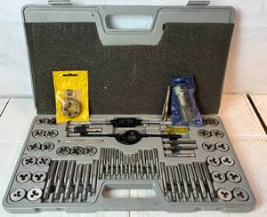 lot 112 image: 60 Pc Tap and Die Set - Metric and Standard