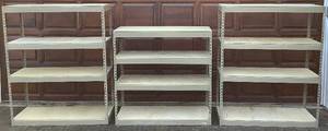 lot 27 image: Three Metal ShelvesStorage Racks Bundle