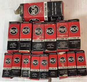 lot 76 image: Vintage RCA Radiotron Electron Tubes - 16 Boxes, Various Sizes