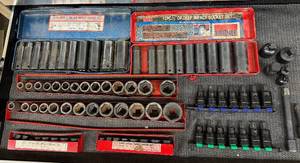 lot 131 image: Collection of 12 and 38 Impact Sockets Set with 12 Bits