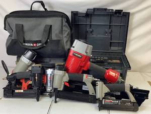 lot 123 image: Porter Cable, Husky & Roberts Nailer and Stapler Combo
