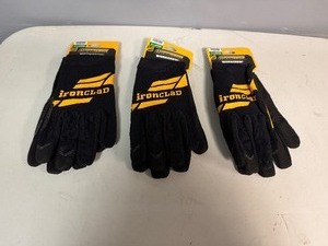 lot 16 image: Iron Clad Work Crew Gloves XL (Qty 3) NEW