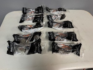 lot 68 image: Body Guard Safety Glasses 17 Series Black with Orange Pad, Clean Anti-Fog Lens (Qty 10)