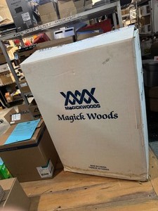 lot 63 image: Magic Woods Vanity and Sink - Euro Stone Element White Vanity and Sink