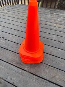 lot 92 image: 17 Tall Orange Safety Cones (Qty 8)