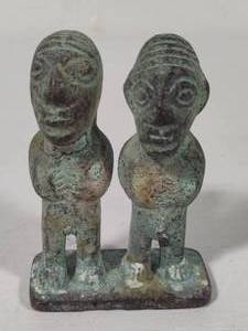 lot 8 image: Pachamama & Pachapapa Inca Brass Figurine