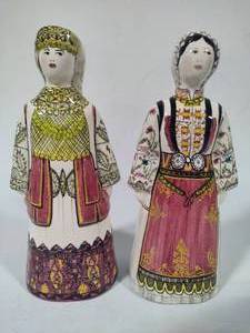 lot 15 image: Hand PaintedSigned Greek Porcelain Dolls by Attikh Attica