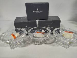 lot 20 image: Waterford Crystal Arcade Votive Candle Holder wCandles New in Box