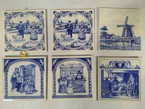 lot 73 image: Delft Handmade Square Tiles
