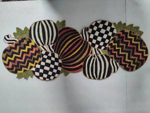 lot 115 image: Mackenzie - Childs Beaded Sunset Pumpkin AutumnTable Runner