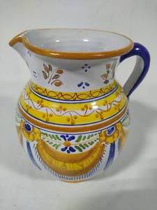 lot 125 image: Mexican Talavara Hand Painted Pitcher - Signed