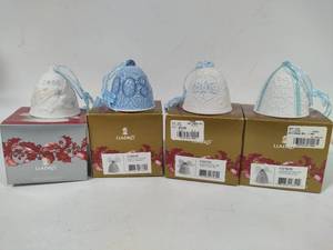 lot 157 image: Lladro 2006, 2008, 2009 and 2010 Bell Christmas Ornaments wBox