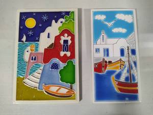 lot 164 image: Vietri Pottery Tiles Greek Themed