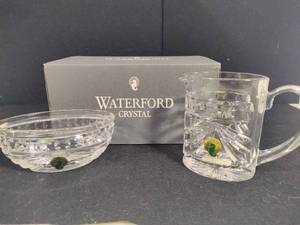 lot 207 image: Waterford Crystal Overture Sugar & Creamer New in Box