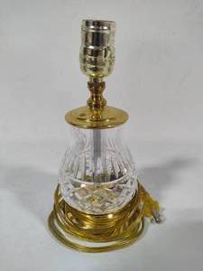 lot 186 image: Brass & Crystal Small Side Lamp - No Shade