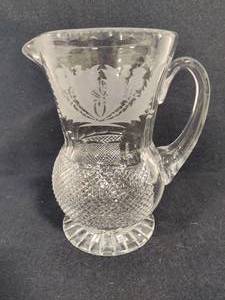 lot 201 image: Edinburgh Crystal Thistle Pattern Water Pitcher