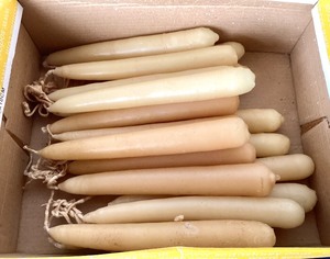 lot 44 image: Group of 18 Hand Dipped Beeswax Candles