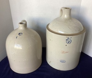 lot 70 image: Pair of Antique Red Wing Stoneware Jugs