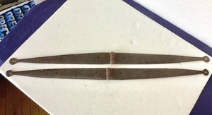lot 75 image: Wonderful Pair Antique Hand Wrought Strap Hinges
