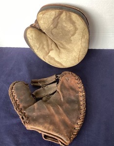 lot 202 image: Pair of Antique Baseball Mitts