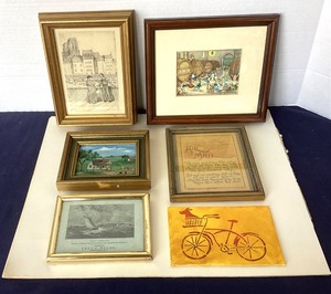 lot 212 image: Group of Small Paintings and Prints