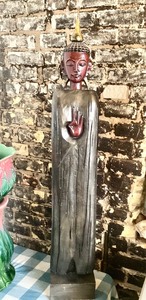 lot 144 image: Carved Wooden Avalokitesvara Statue